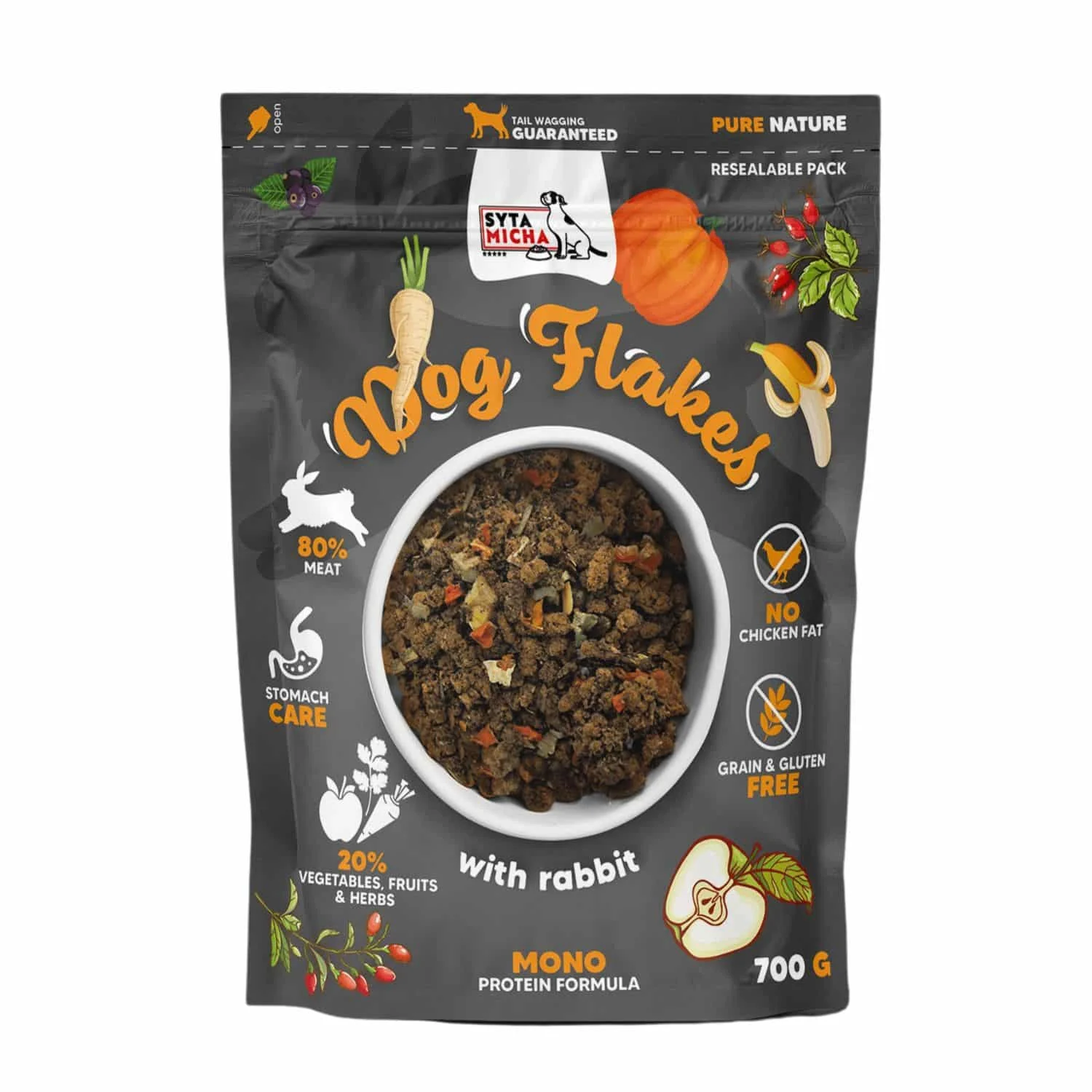 Syta Micha Dog Flakes Suszona Królik 700g Suszona karma
