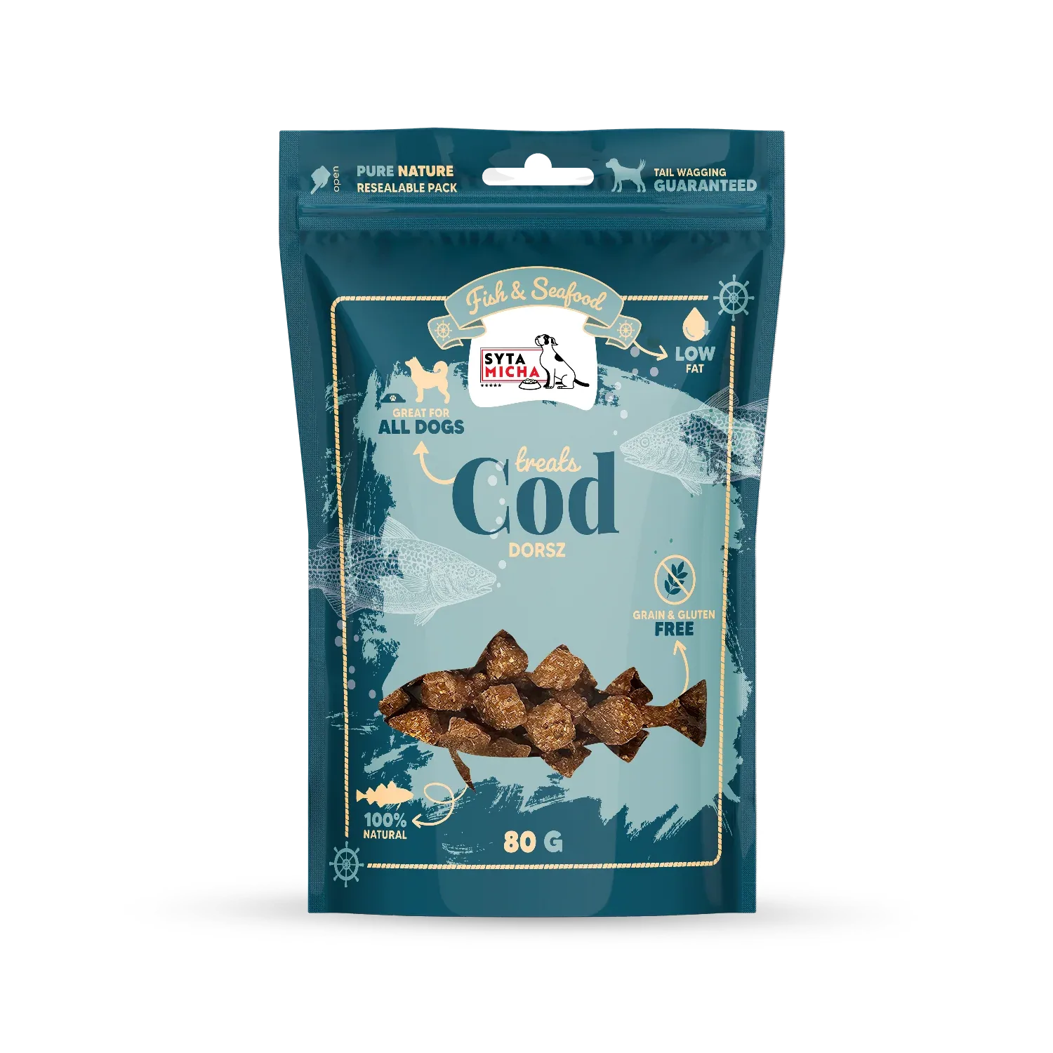 Syta Micha Fish & SeaFood Przysmaki z Dorszem 80 g