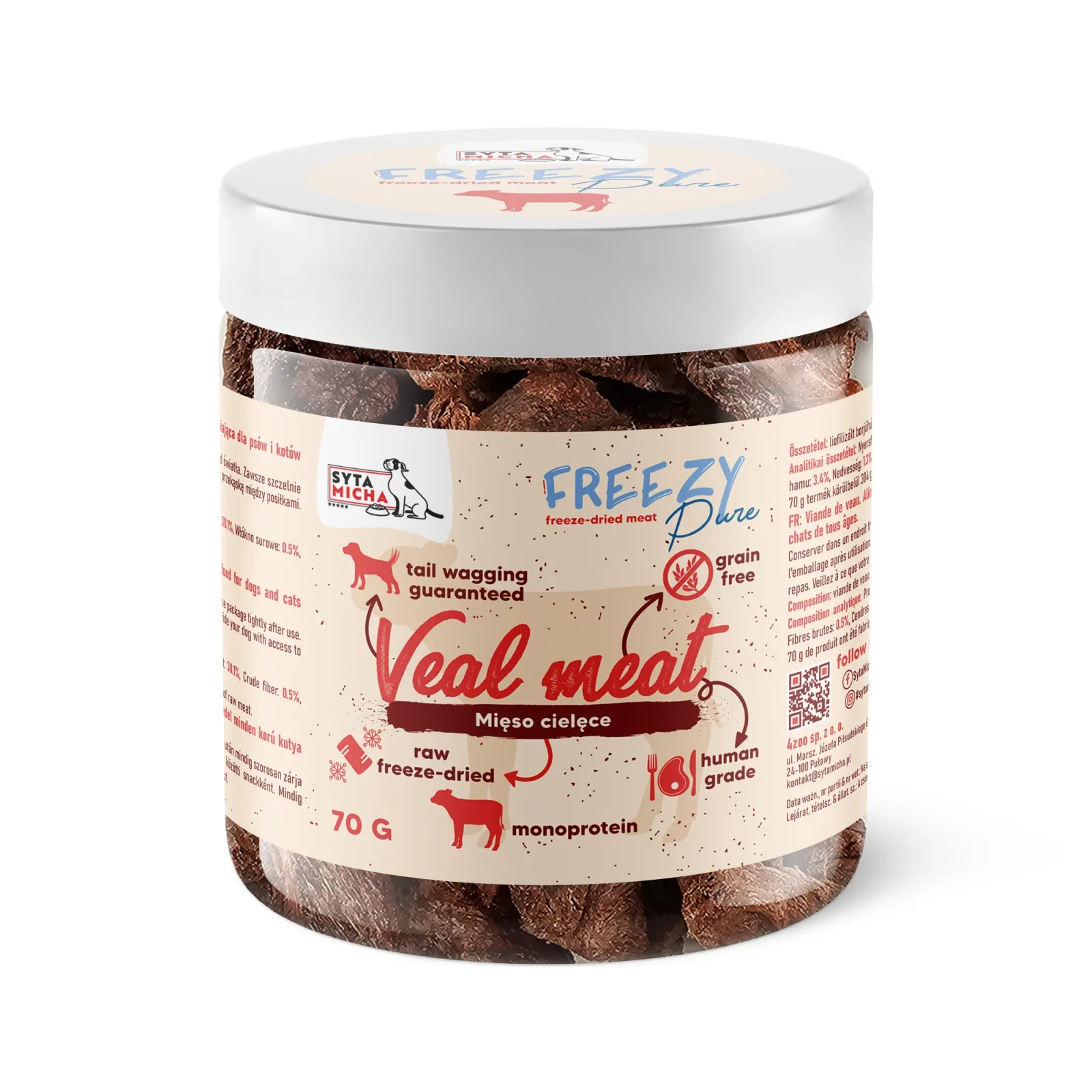 Syta Micha FREEZY Pure Mięso Cielęce 70 g