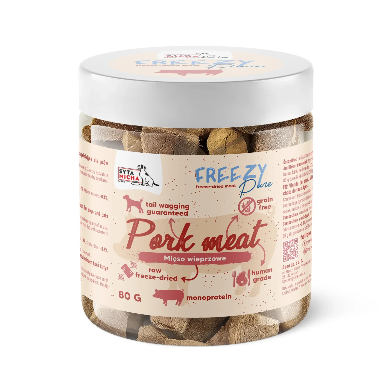 Syta Micha FREEZY Pure Mięso Wieprzowe 80 g