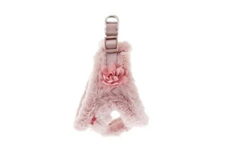 Szelki dla małego psa Sweety XS 25-30cm z kwiatkiem jasny róż
