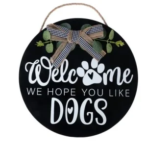 TIAKI tabliczka na drzwi "Welcome - We Hope You Like Dogs"