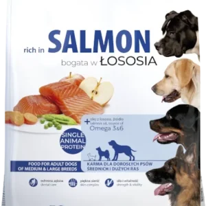 TROPIDOG Premium Adult medium & large breeds bogaty w łososia i ryż 12kg