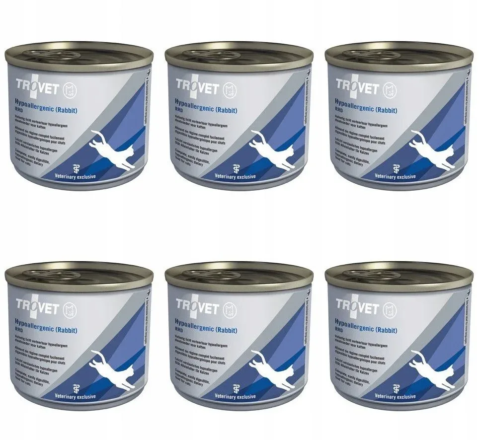 Trovet Cat RRD Hypoallergenic Rabbit 6 x 200 g – z królikiem dla kotów
