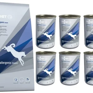 Trovet Dog RRD Hypoallergenic 3kg + 6 x 400 g – karma z królikiem dla psów