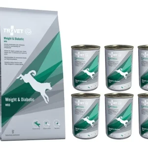 Trovet Dog WRD Weight/Diabetic 12,5kg +6puszek WRD 400g nadw. cukrz.