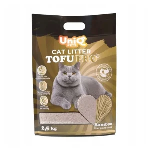 UNIQ PETS TOFU PRO Żwirek tofu bambus 2,5 kg – biodegradowalny, zbrylający