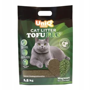 UNIQ PETS TOFU PRO Żwirek tofu bylica 2,5 kg – biodegradowalny, zbrylający