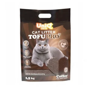UNIQ PETS TOFU PRO Żwirek tofu kawowy 2,5 kg – biodegradowalny, zbrylający