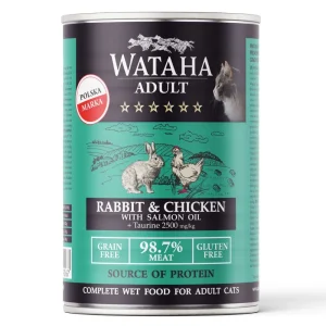WATAHA Hunt Adult Cat Królik & Kurczak – 400 g – pełnoporcjowa mokra karma dla dorosłych kotów