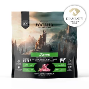WATAHA Hypoallergenic Lamb – Sucha Karma Dla Dorosłych Psów Średnie i Duże Rasy – Jagnięcina z Ryżem – 2 kg