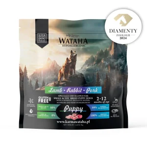WATAHA Hypoallergenic Lamb&Rabbit&Pork – Sucha Karma Dla Szczeniąt Małe Rasy – Jagniecina&Królik&Wieprzowina z Ryżem – 2 kg