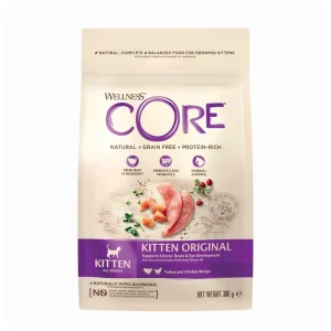 Wellness Core Kitten Original – sucha karma dla kociąt, indyk i kurczak 300 g – bez zbóż, z DHA i olejem z łososia