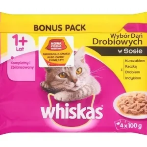 Whiskas Drobiowe Dania sos saszetki 4x100g