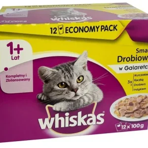 Whiskas Drobiowe Dania w galaretce saszetki 12x100g