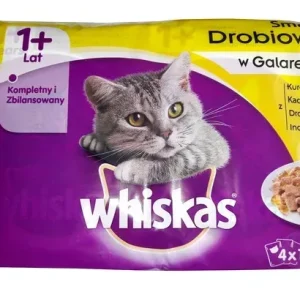 Whiskas Drobiowe Dania w galaretce saszetki 4x100g 3+1 gratis