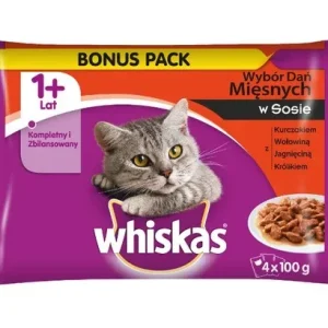 Whiskas Mięsne Dania sos saszetki 4x100g