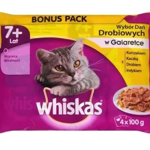 Whiskas Senior drób w galaretce saszetki 4x100g