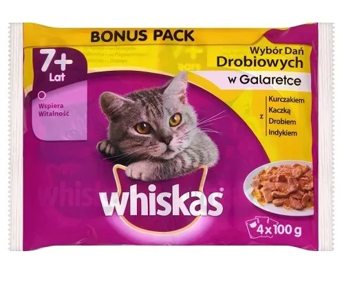 Whiskas Senior drób w galaretce saszetki 4x100g
