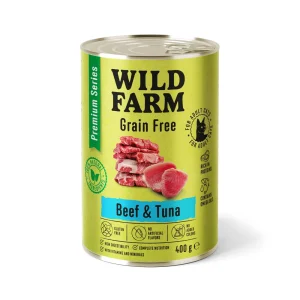 WILD FARM Premium Grain Free Beef and Tuna 400g - bezzbożowa karma dla kota