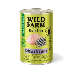 WILD FARM Premium Grain Free Chicken and Sprats 400g - bezzbożowa karma dla kota