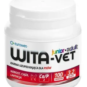 Wita-Vet Junior+Adult CA/P=2 3,2g 100tabl. – preparat witaminowy dla ciężarnych suk i szczeniąt