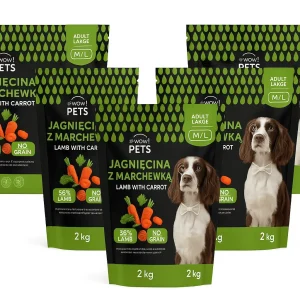 WOW!Pets Bez zbóż Monobiałkowa Jagnięcina 10 kg Karma Pies dorosły rasa M/L