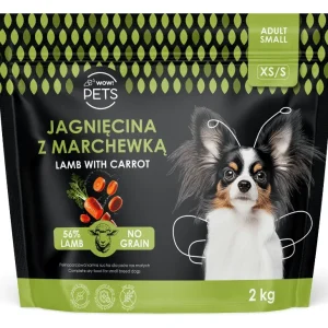 WOW!Pets Bez zbóż, Monobiałkowa Jagnięcina 2kg Karma Pies dorosły rasa XS/S