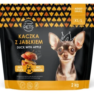 WOW!Pets Bez zbóż, Monobiałkowa Kaczka 2 kg Karma Pies dorosły rasa XS/S