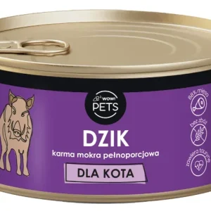 WOW!Pets Karma mokra Bez Zbóż dla KOTÓW DZIK Wątroba Wołowa 88% mięsa 300 g