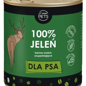 WOW!Pets Karma mokra PSY Monobiałkowa JELEŃ 100% mięsa szkieletowego 850g