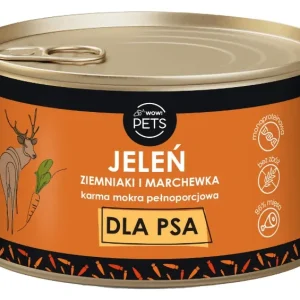 WOW!Pets Karma mokra PSY Monobiałkowa JELEŃ Ziemniak Marchew 86% mięsa 410g