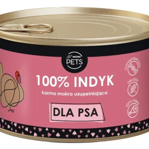 WOW!Pets Karma mokra uzupełniająca PSY Monobiałkowa INDYK 100% mięsa 410g