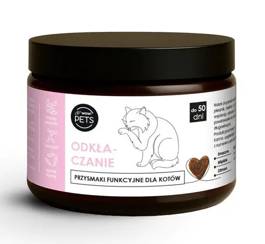 WOWPets Przysmak, Suplement wspomagający ODKŁACZANIE dla KOTA, 100 g
