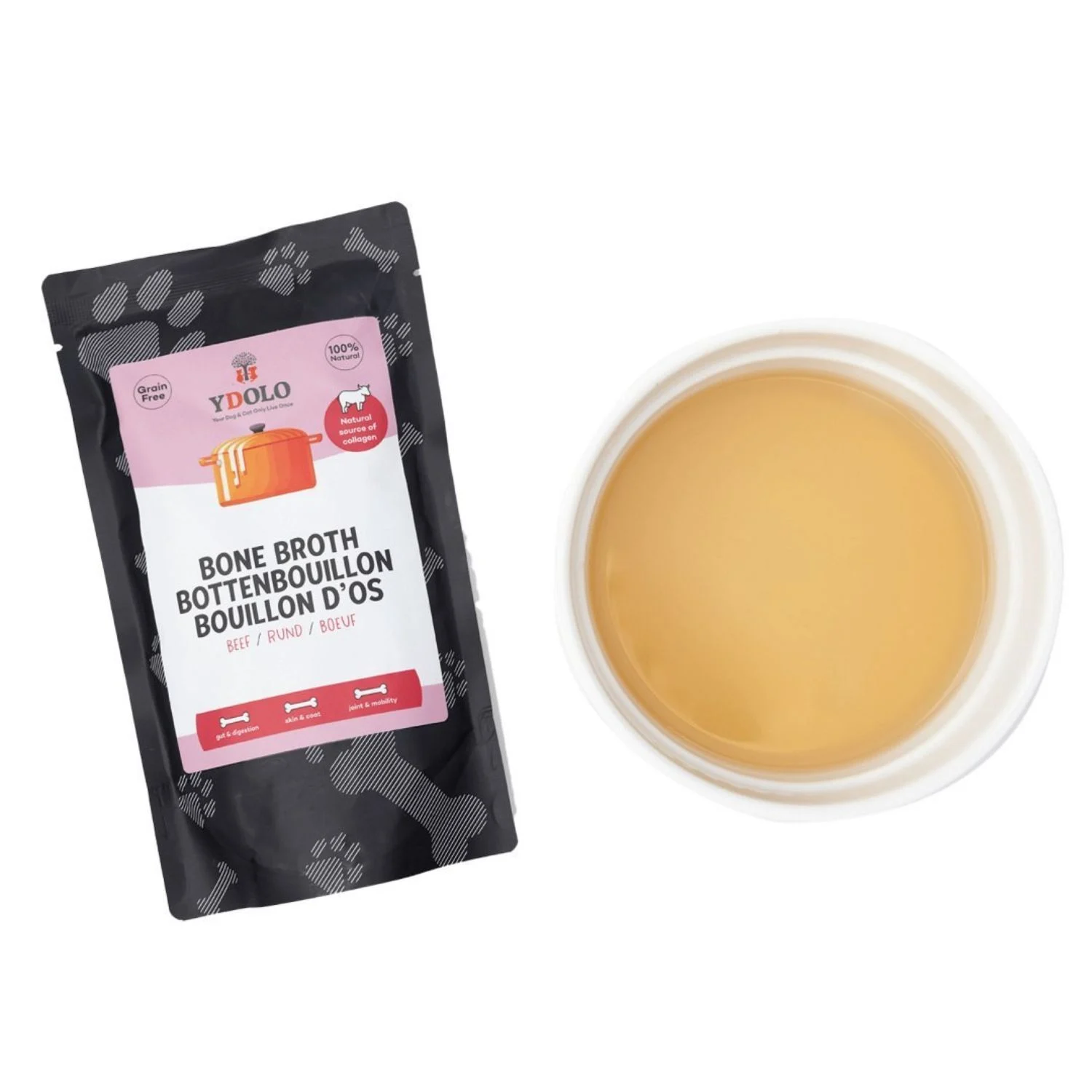 YDOLO Bone Broth Beef – Bulion z Kości Wołowych (230ml) - Image 2