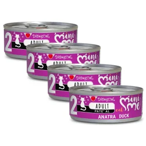 Zestaw 4x Mokra karma dla kota – Disugual MiniMe Kaczka – 85g – dla dorosłych kotów – 4x85g