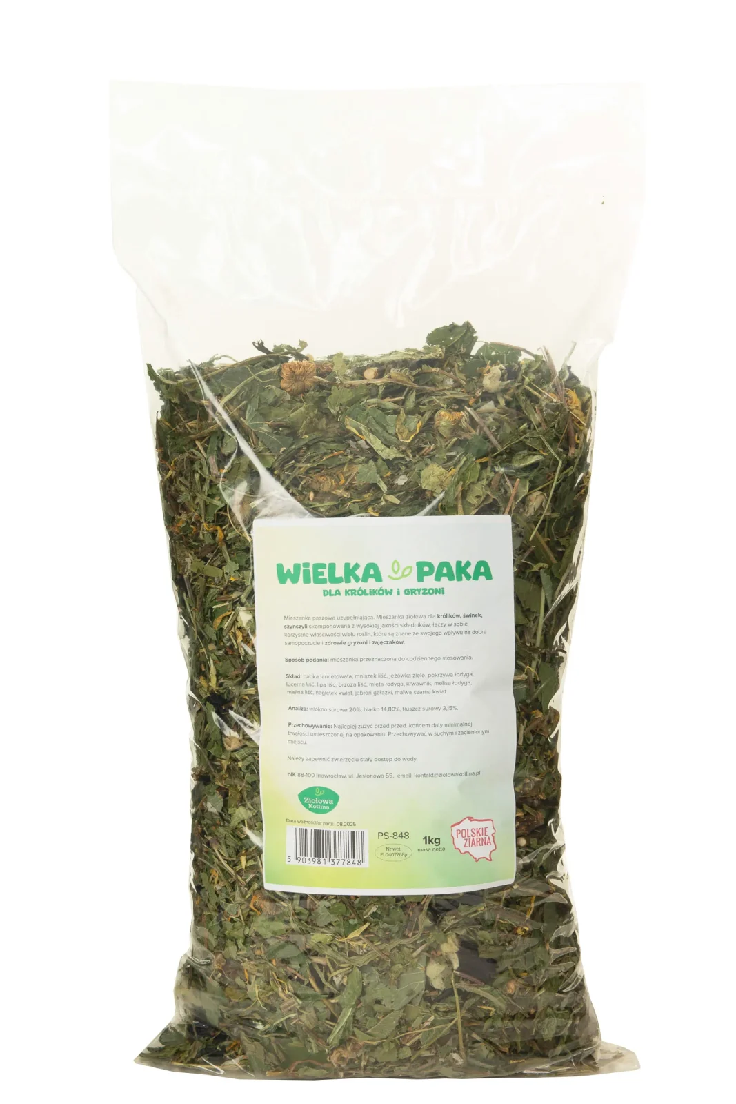 ZIOŁOWA KOTLINA Wielka Paka dla królika i gryzoni 1kg
