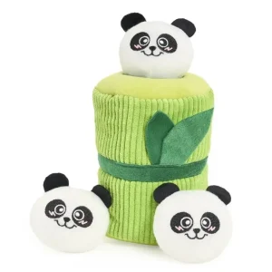 ZippyPaws - Panda w Bambusie, z piszczałkami - pluszowa zabawka dla psa – 30 x 18 cm