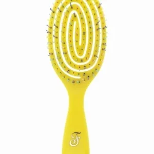 Żółta szczotka dla zwierząt Spiro L o tęczowych zębach 23 cm