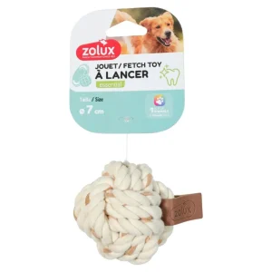 ZOLUX LEATHER TOUCH – Piłka dla psa do aportowania – sznurowa 7 cm