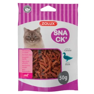 ZOLUX Przysmak dla kota mini paski z kaczką – 50 g – naturalna przekąska dla dorosłych kotów